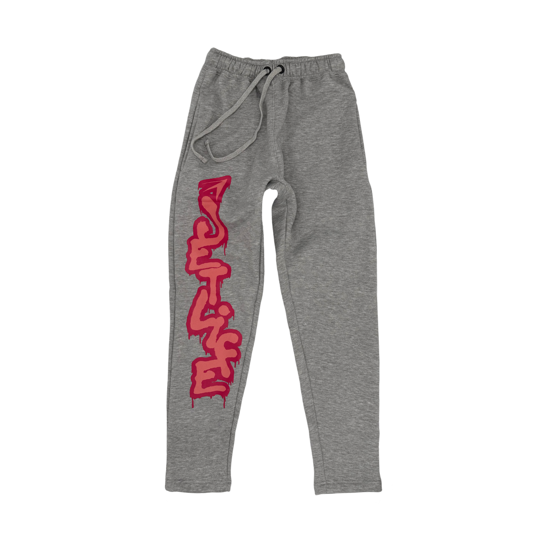 【KOOLOSET】Half & Half Leather Sweatpants Jet Life