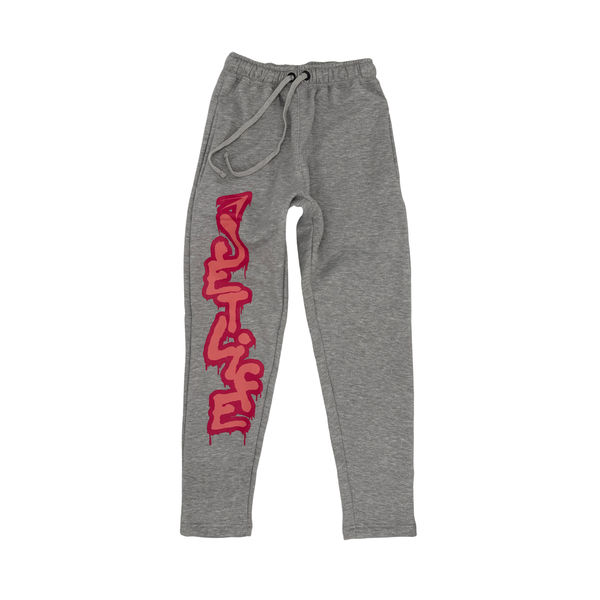 Jet Life "GRAFFITI" SWEATPANTS [HEATHER/CORAL]