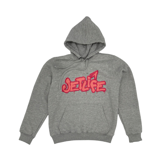 Jet Life "GRAFFITI" HOODIE [HEATHER/CORAL]