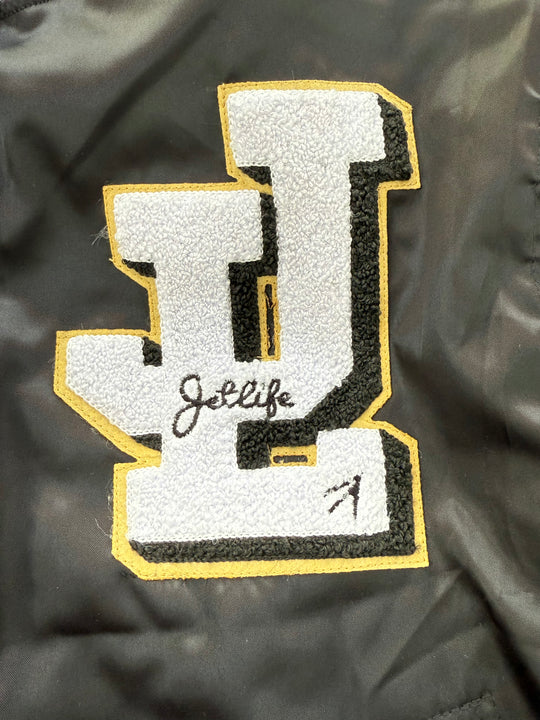 JET LIFE "LIFER" SATIN JACKET [BLACK]