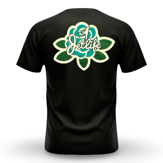 Jet Life "Ceremony" S/S [BLACK w/ Teal Rose