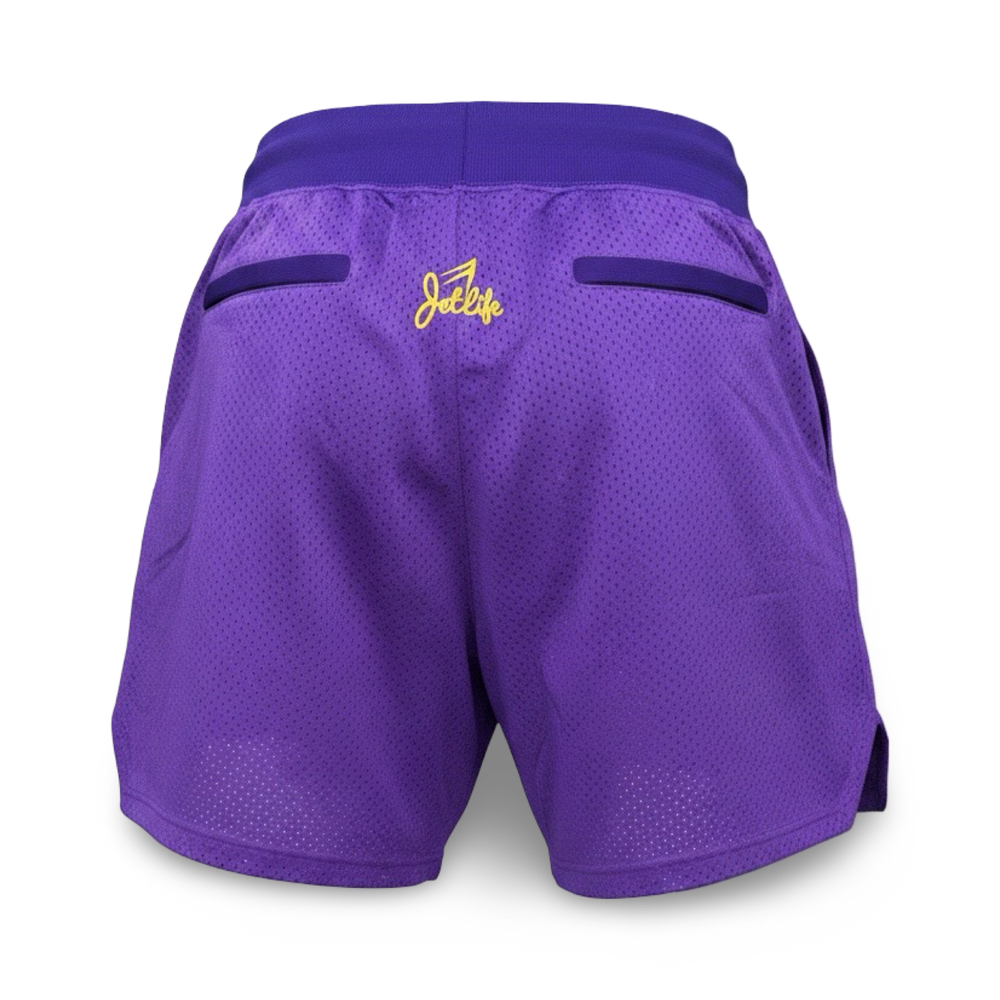 Jet Life "2nd ROUND" BASKETBALL SHORTS (PURPLE/GOLD)