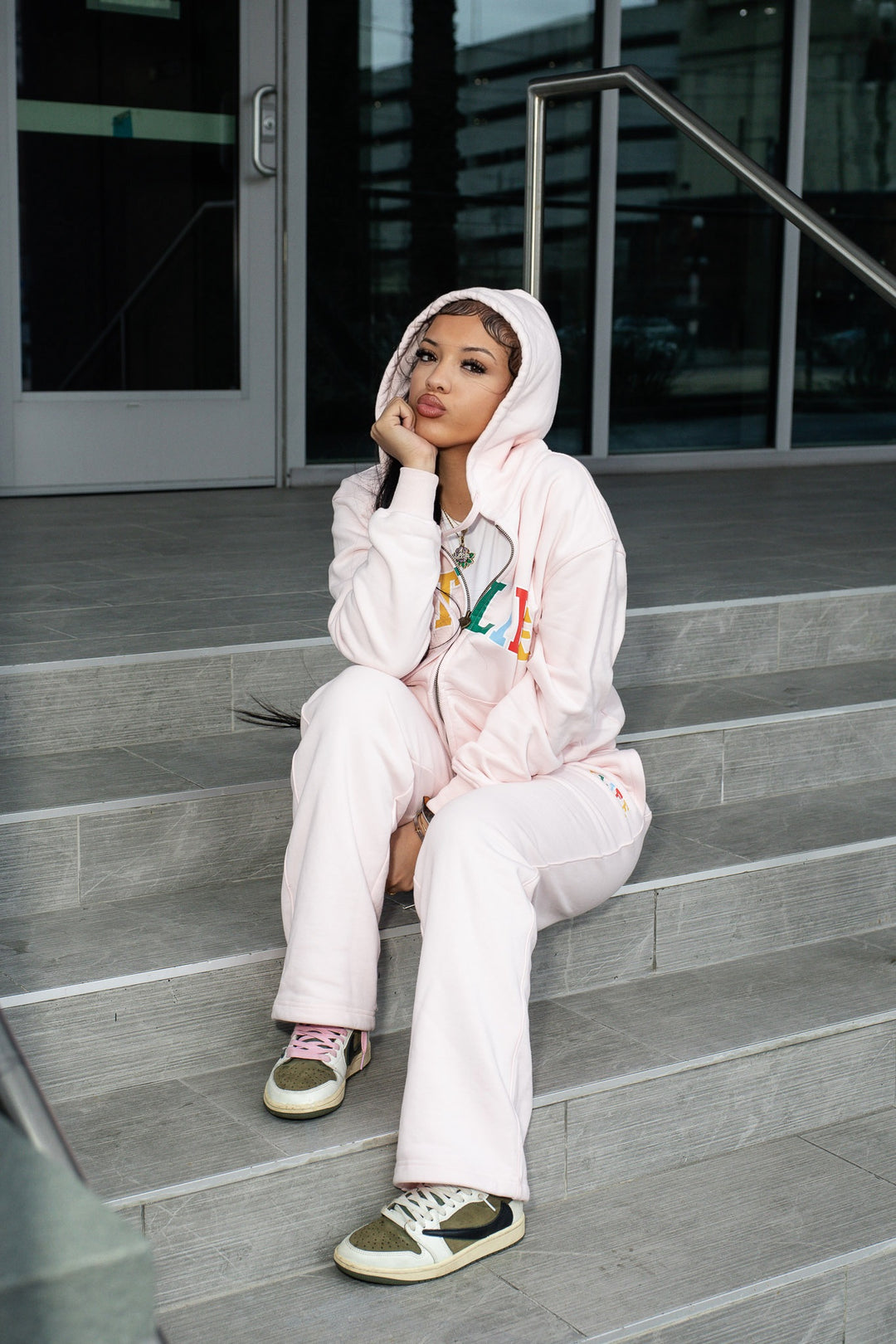 JET LIFE "WORLDS FRESHEST" ZIP UP HOODIE [SOFT PINK]