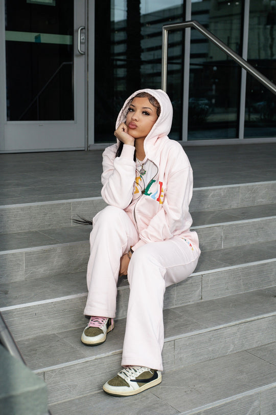 JET LIFE "WORLDS FRESHEST" ZIP UP HOODIE [SOFT PINK]