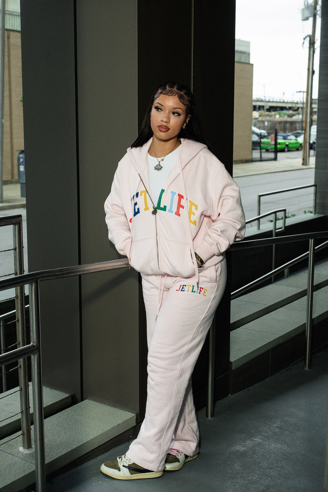 JET LIFE "WORLDS FRESHEST" ZIP UP HOODIE [SOFT PINK]