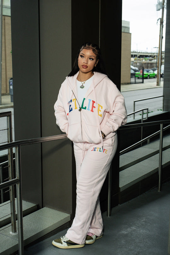 JET LIFE "WORLDS FRESHEST" ZIP UP HOODIE [SOFT PINK]