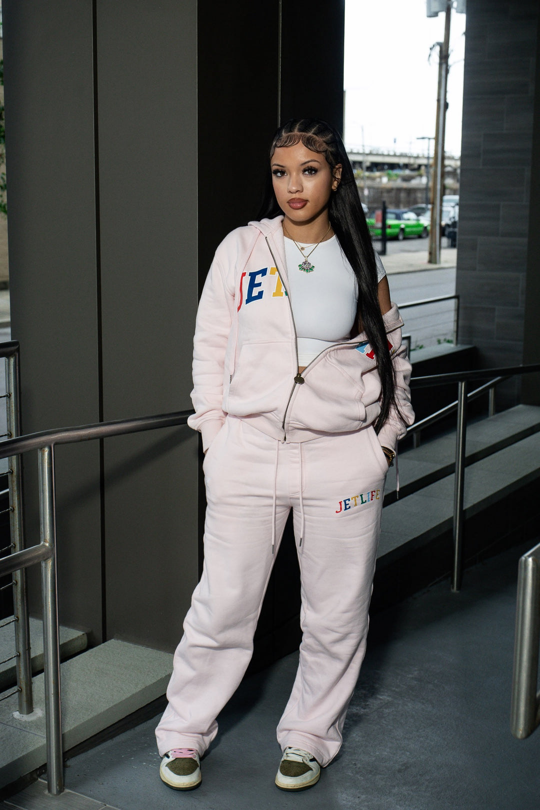 JET LIFE "WORLDS FRESHEST" ZIP UP HOODIE [SOFT PINK]