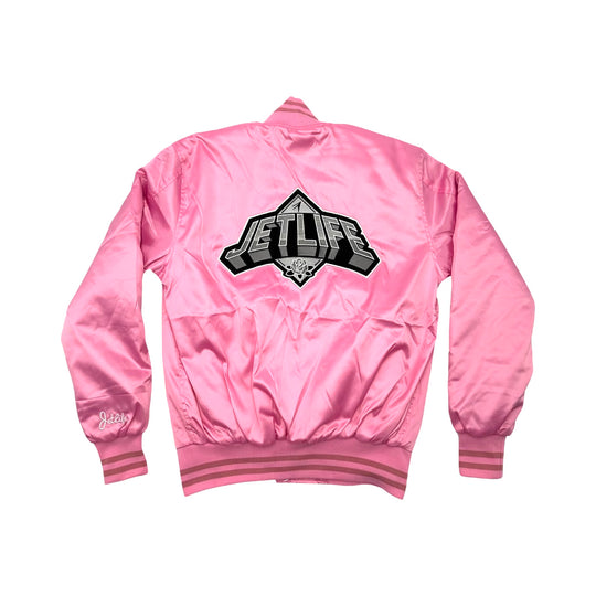 JET LIFE "PINK DIAMOND" SATIN JACKET [PINK]