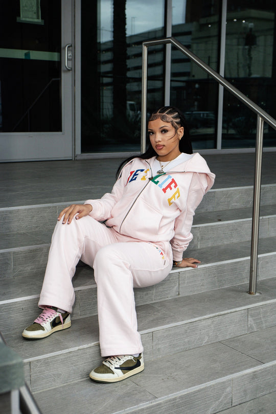 JET LIFE "WORLDS FRESHEST" ZIP UP HOODIE [SOFT PINK]