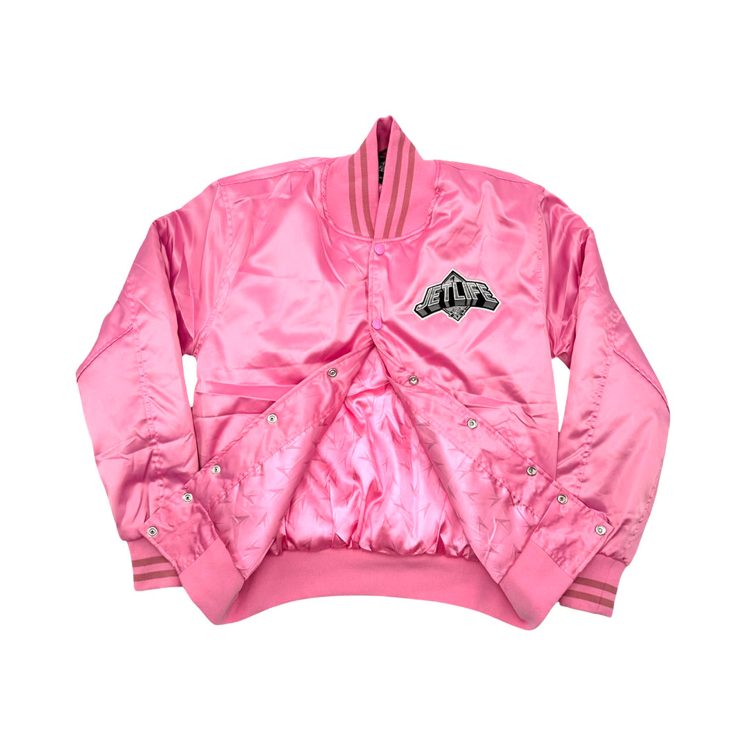 JET LIFE "PINK DIAMOND" SATIN JACKET [PINK]