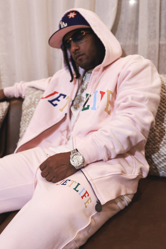 JET LIFE "WORLDS FRESHEST" ZIP UP HOODIE [SOFT PINK]