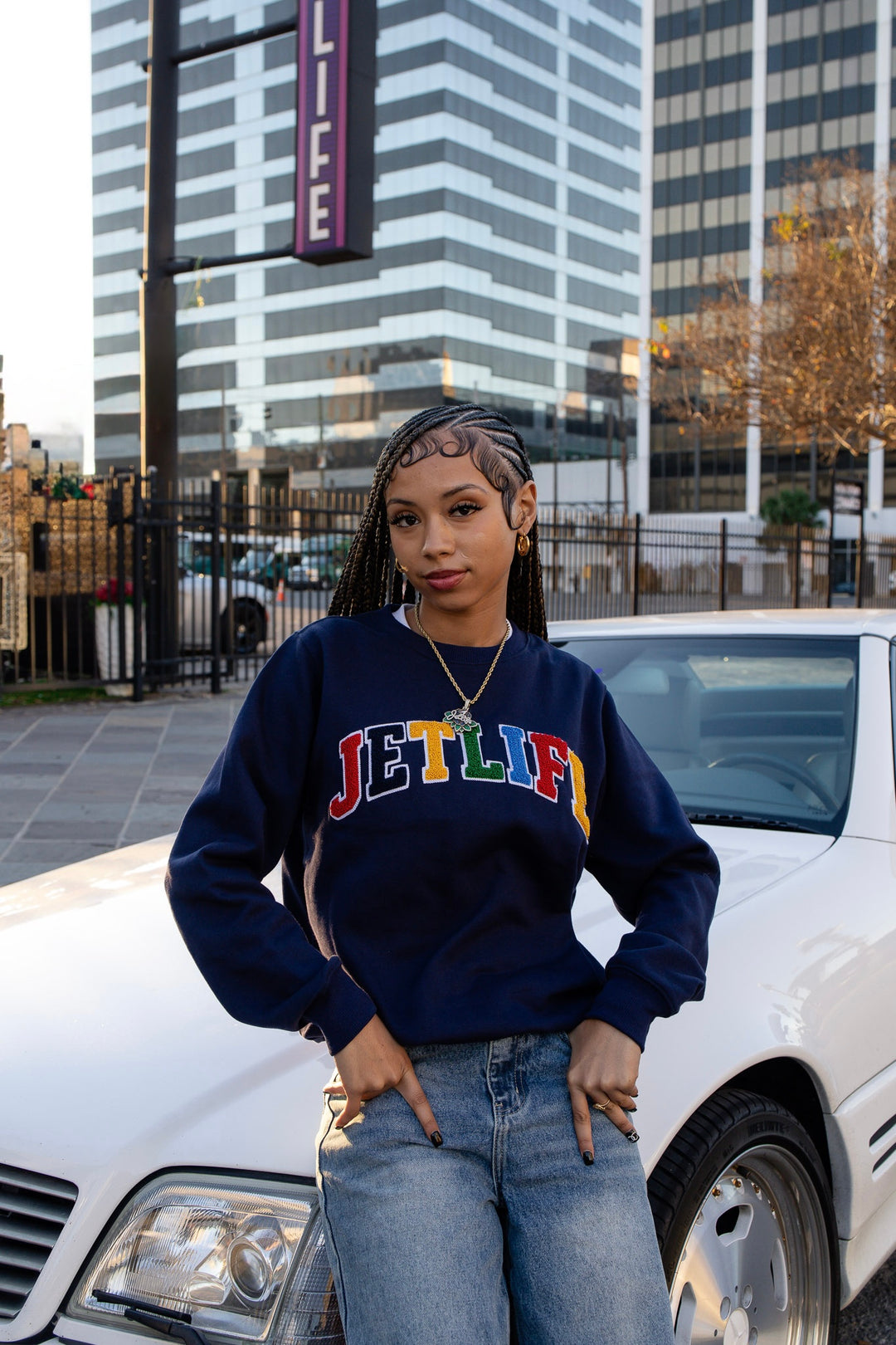 JET LIFE "CAPITAL" SWEATER [NAVY/MULTI]