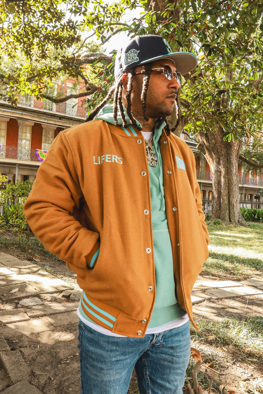 JET LIFE "LIFER" WOOL JACKET [BROWN/TEAL]