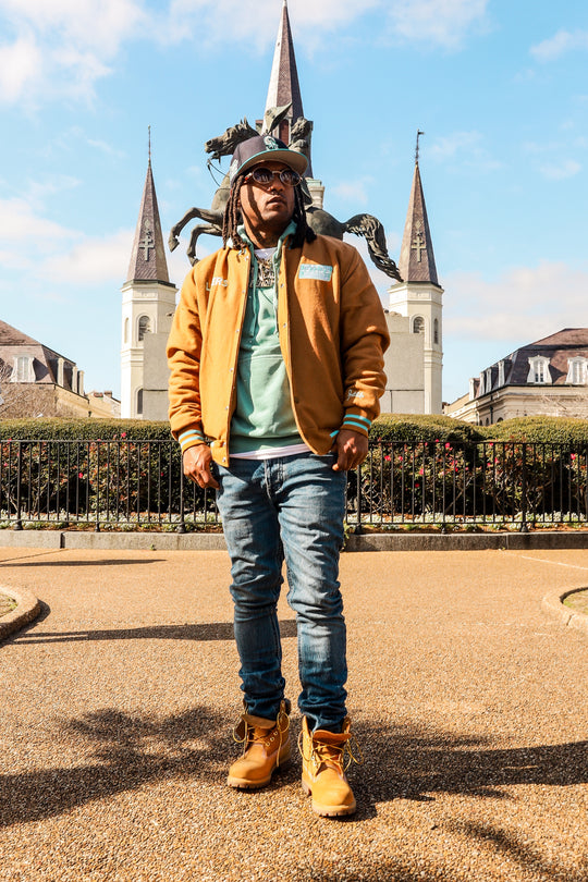 JET LIFE "LIFER" WOOL JACKET [BROWN/TEAL]