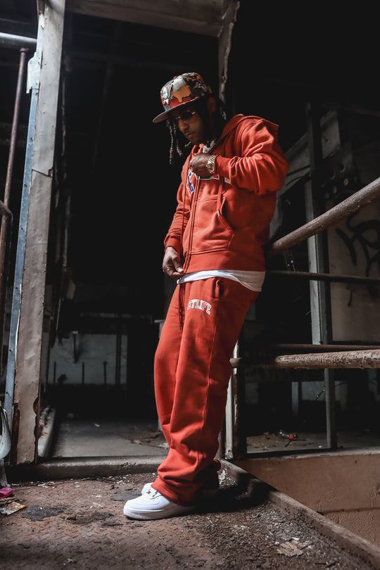 JET LIFE "WORLDS FRESHEST" ZIP UP HOODIE [RUST]