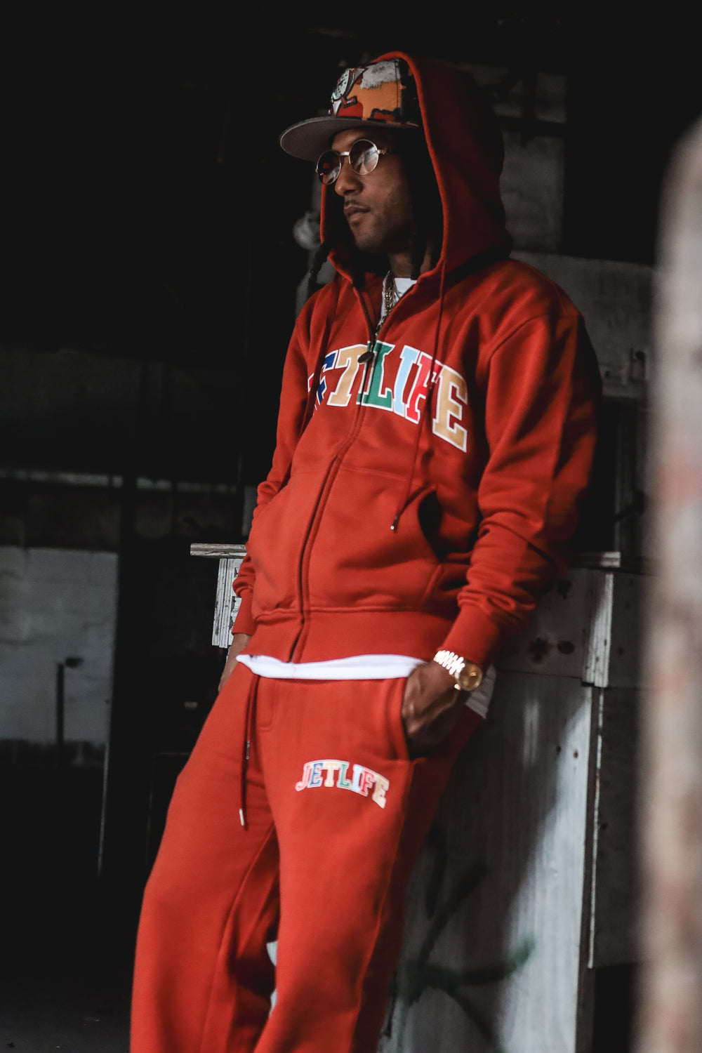 JET LIFE "WORLDS FRESHEST" ZIP UP HOODIE [RUST]
