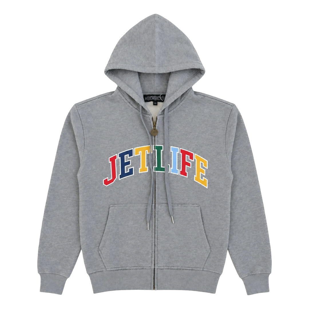 JET LIFE "WORLDS FRESHEST" ZIP UP HOODIE [HEATHER]
