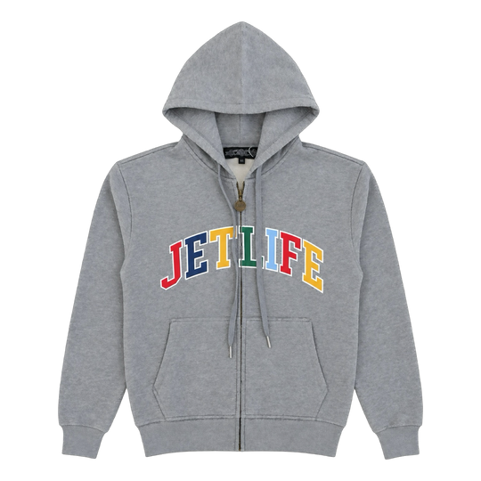 JET LIFE "WORLDS FRESHEST" ZIP UP HOODIE [HEATHER]