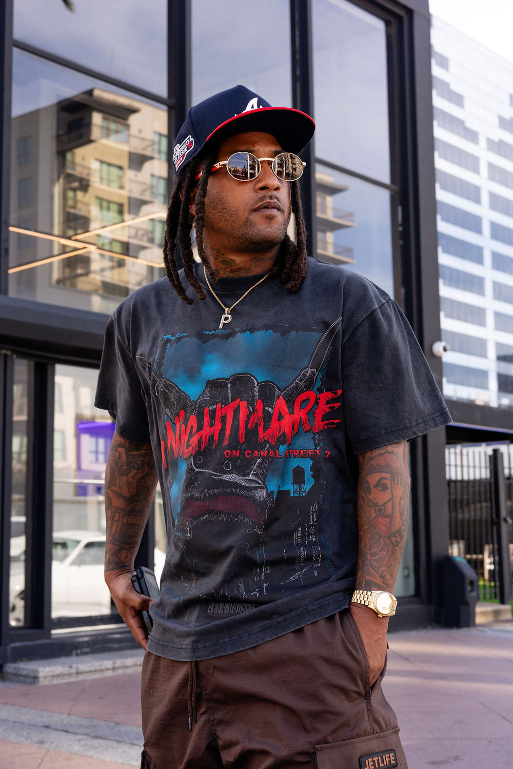 JET LIFE "NIGHTMARE ON CANAL ST 2" TEE [VINTAGE BLACK]
