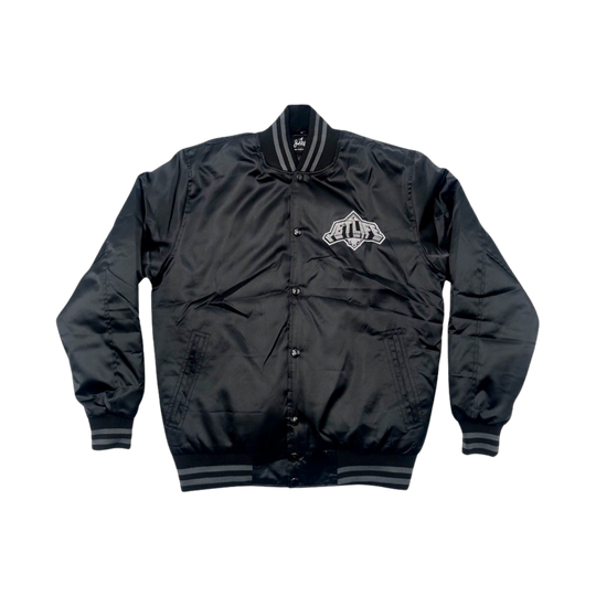 JET LIFE "DIAMOND" SATIN JACKET [BLACK]