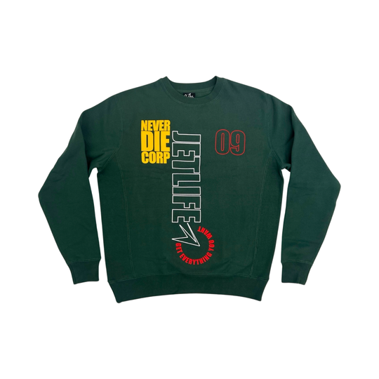 JET LIFE "LANES" CREWNECK [ALPINE GREEN]