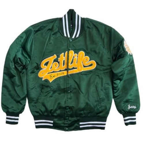 Jet Life Satin Jacket Home Plate [GREEN]