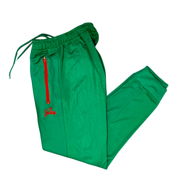 JET LIFE TRACK PANTS | RACING GREEN & RED