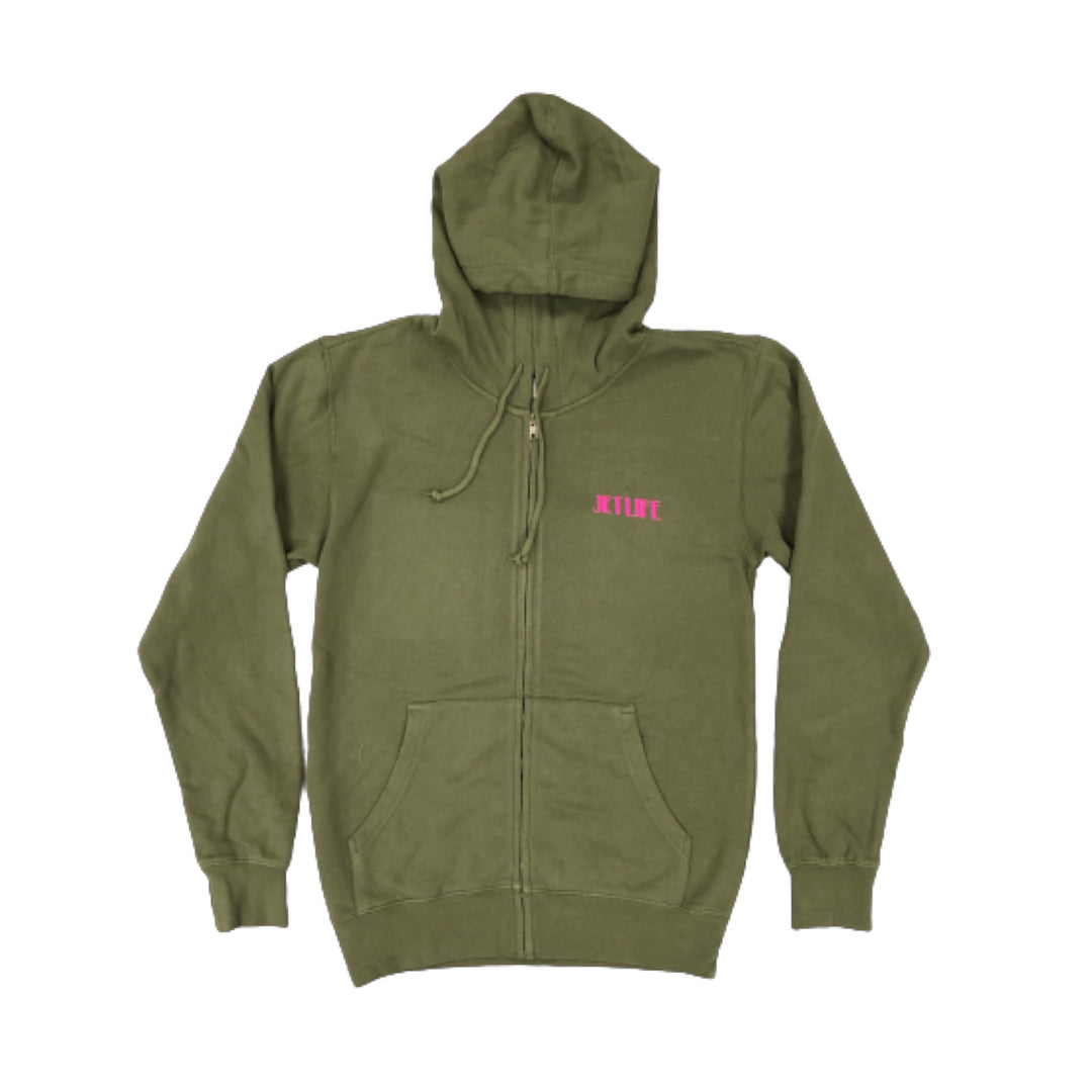 JET LIFE MONACO ZIP-UP HOODIE [GREEN]