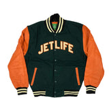 Jet Life Varsity Jacket "Limited Edition" [GREEN/ORANGE]