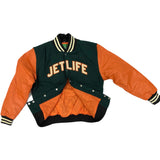 Jet Life Varsity Jacket "Limited Edition" [GREEN/ORANGE]