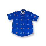 "House Of Flowers" Button Up (Royal)