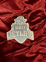 Jet Life Satin Jacket Home Plate [Maroon/Sky Blue]
