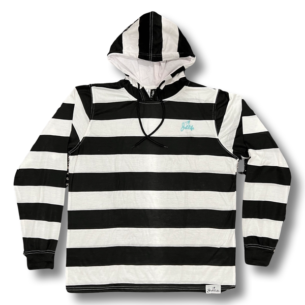 Striped top sleeve hoodie