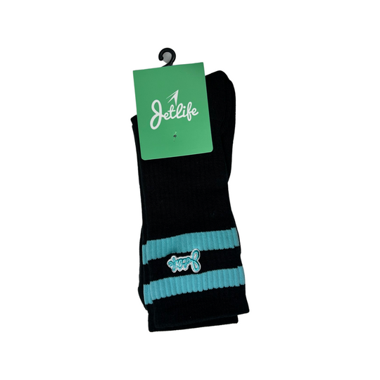 JET LIFE SOCKS | "BLACK & TEAL"