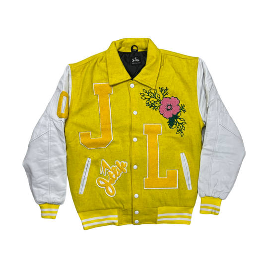 Jet Life Letterman Jacket "Give Me My Flowers" [DISTORTED YELLOW/WHITE]