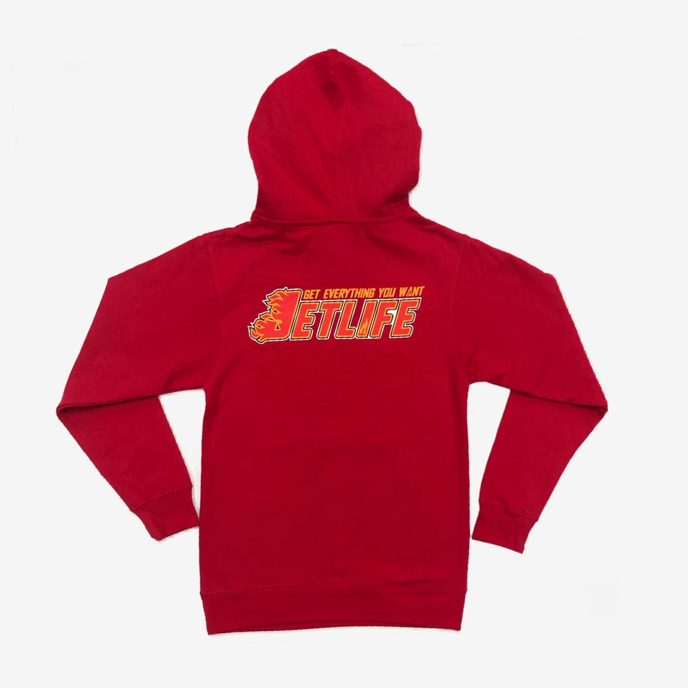 JET LIFE "FLAMES" HOODIE [RED]