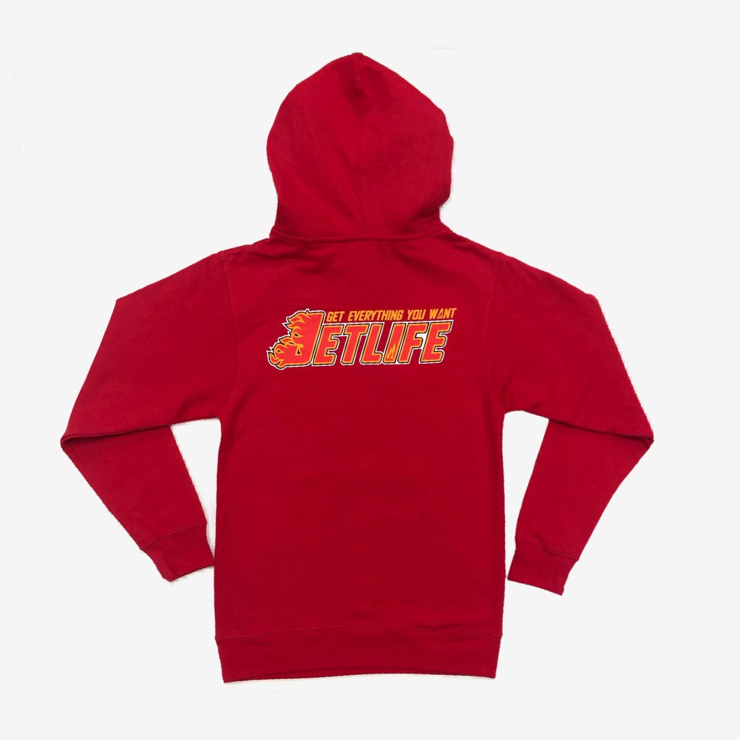 JET LIFE "FLAMES" HOODIE [RED]