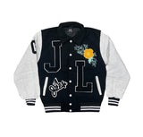 Jet Life Letterman Jacket "Give Me My Flowers" [BLACK/WHITE]